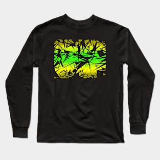 Jamaican Flag - Scratch Flag Design Long Sleeve T-Shirt